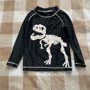 Carter's Black Swim Dinosaur T-Rex Shirt with white Trim